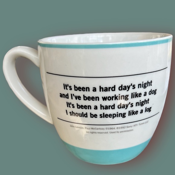 The Beatles “It’s Been A Hard Day’s Night” Paul McCartney Lyric Coffee Mug. - Picture 2 of 4